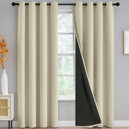 Yakamok Burgundy Red Blackout Curtains 84 inches Long for Bedroom 38" Wide