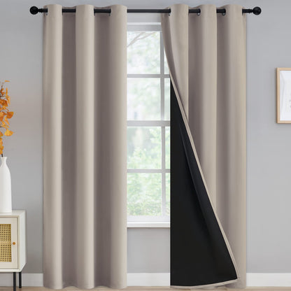 Yakamok Burgundy Red Blackout Curtains 84 inches Long for Bedroom 38" Wide