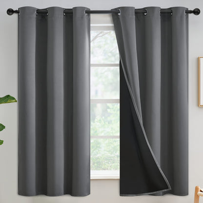 Yakamok Burgundy Red Blackout Curtains 84 inches Long for Bedroom 38" Wide