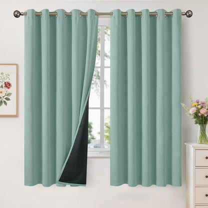 YoungsTex Black Blackout Curtains for Bedroom, Thermal Drapes Heat Blocking