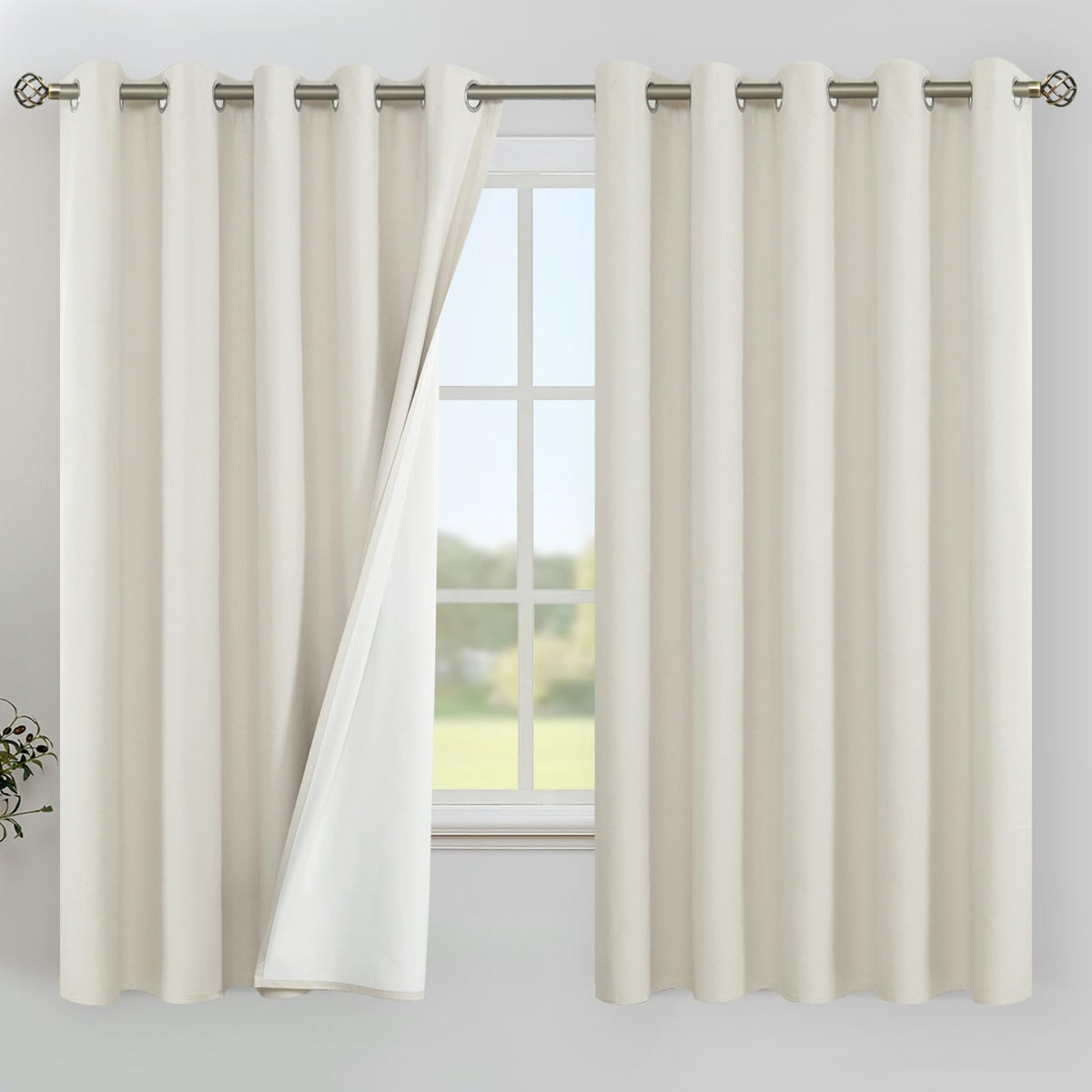 YoungsTex Black Blackout Curtains for Bedroom, Thermal Drapes Heat Blocking