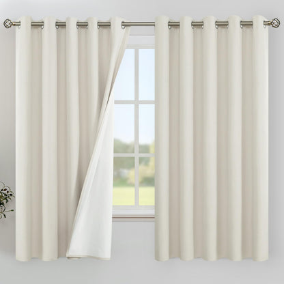 YoungsTex Black Blackout Curtains for Bedroom, Thermal Drapes Heat Blocking