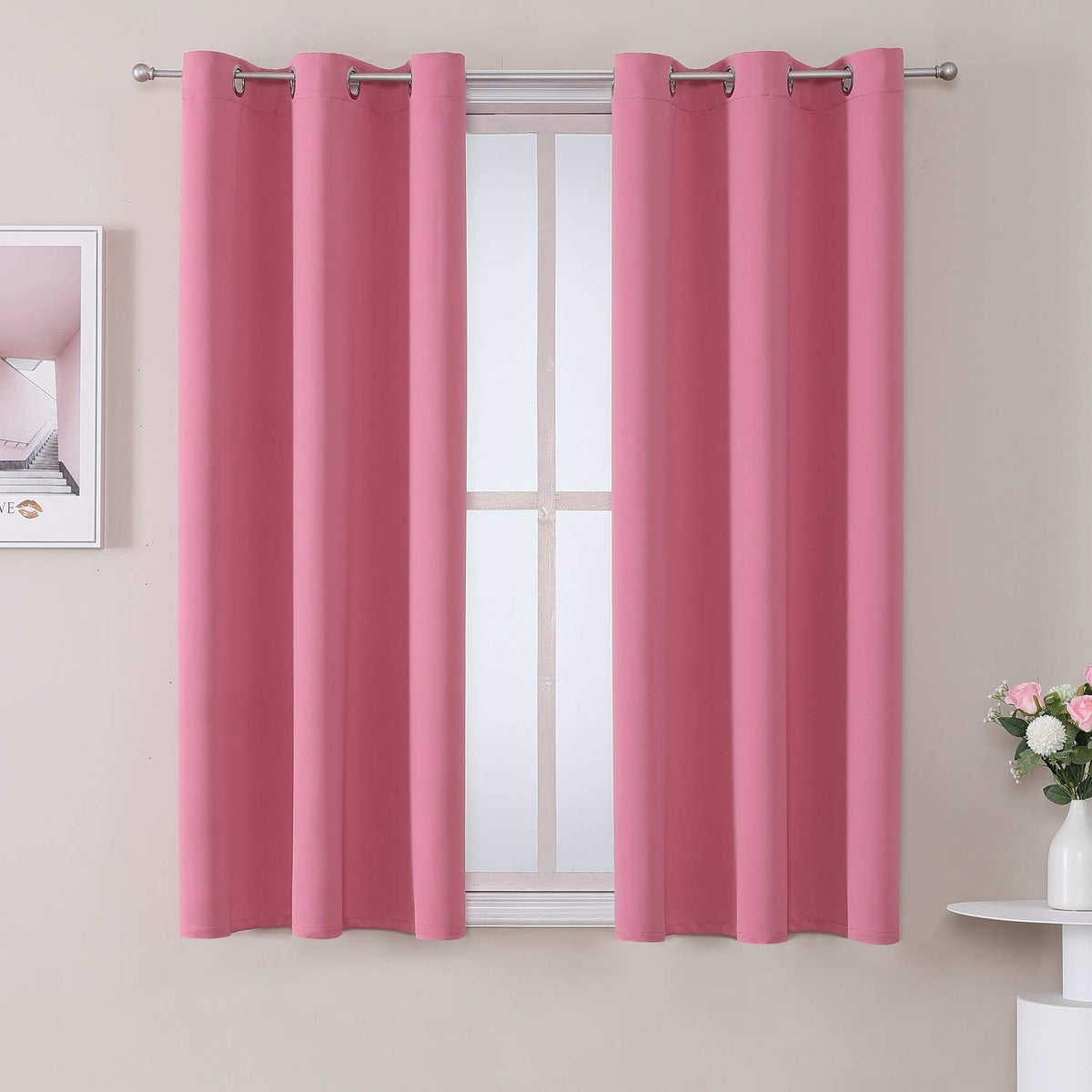 ChrisDowa Blackout Curtains for Bedroom and Living Room 63 Inches Long