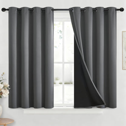 Yakamok Burgundy Red Blackout Curtains 84 inches Long for Bedroom 38" Wide