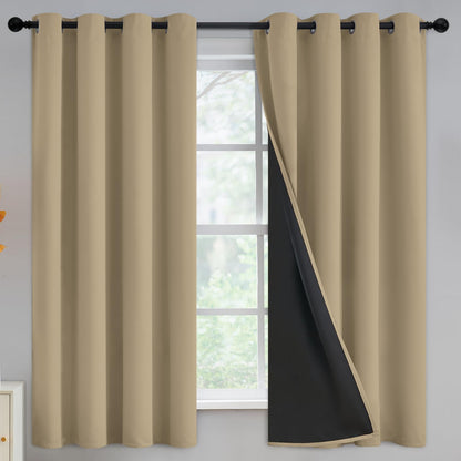 Yakamok Burgundy Red Blackout Curtains 84 inches Long for Bedroom 38" Wide