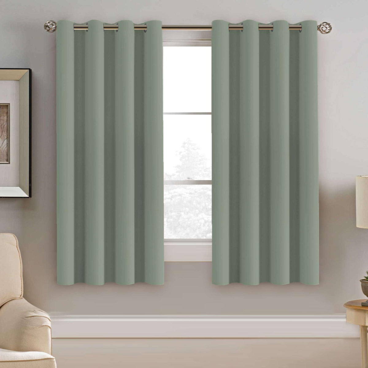 H.VERSAILTEX Blackout Curtains for Bedroom Thermal Insulated Room Darkening Living Room Curtains 63 Inch Long Grommet Privacy Protection Window Curtain Panels/Drapes for Nursery,2 Panels,Ivory/Cream