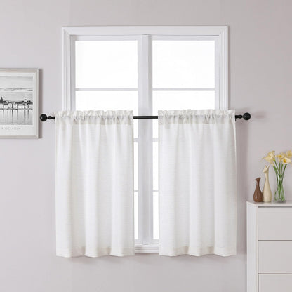 Chyhomenyc White Curtains 84 Inch Length 2 Panels 40Wx84L inches