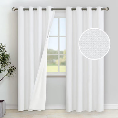 YoungsTex Black Blackout Curtains for Bedroom, Thermal Drapes Heat Blocking