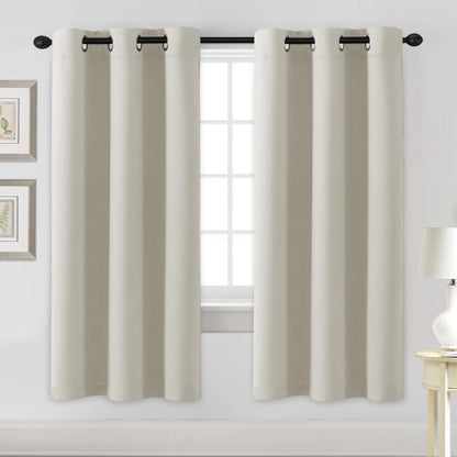 H.VERSAILTEX Blackout Curtains for Bedroom Thermal Insulated Room Darkening Living Room Curtains 63 Inch Long Grommet Privacy Protection Window Curtain Panels/Drapes for Nursery,2 Panels,Ivory/Cream