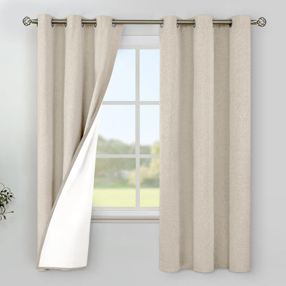 YoungsTex Black Blackout Curtains for Bedroom, Thermal Drapes Heat Blocking