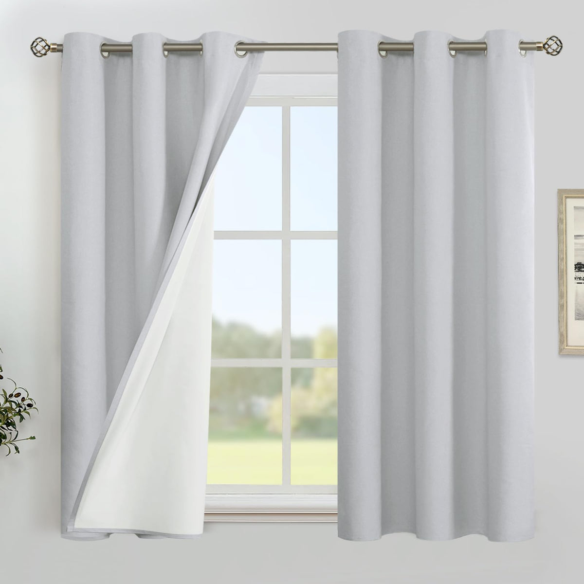 YoungsTex Black Blackout Curtains for Bedroom, Thermal Drapes Heat Blocking