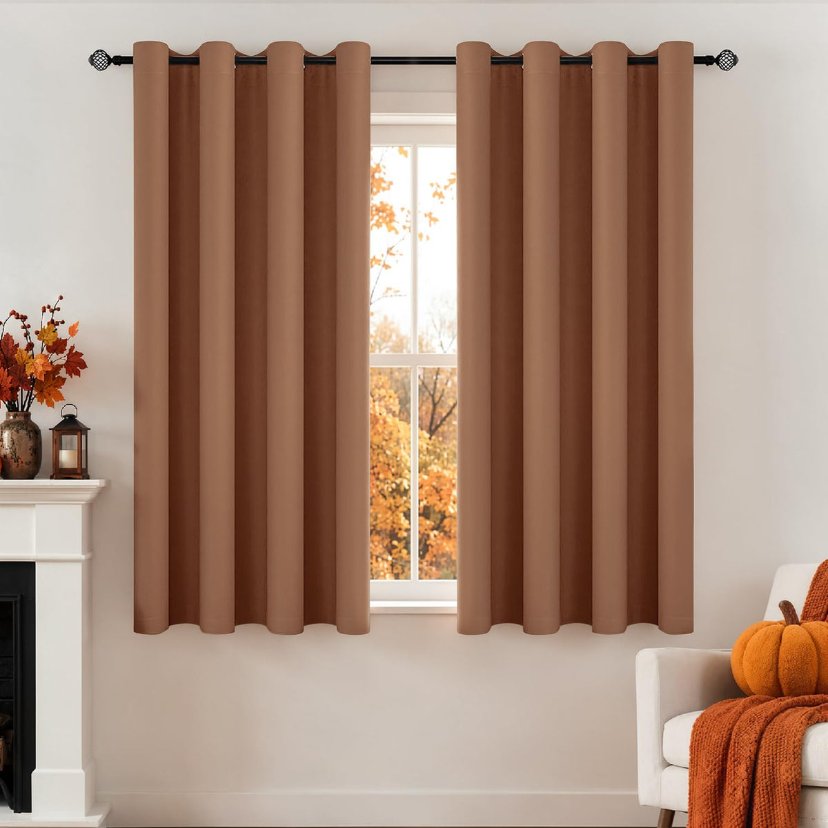 MIULEE Light Pink Blackout Bedroom Curtains Drapes 84 Inch Long 52"x84"