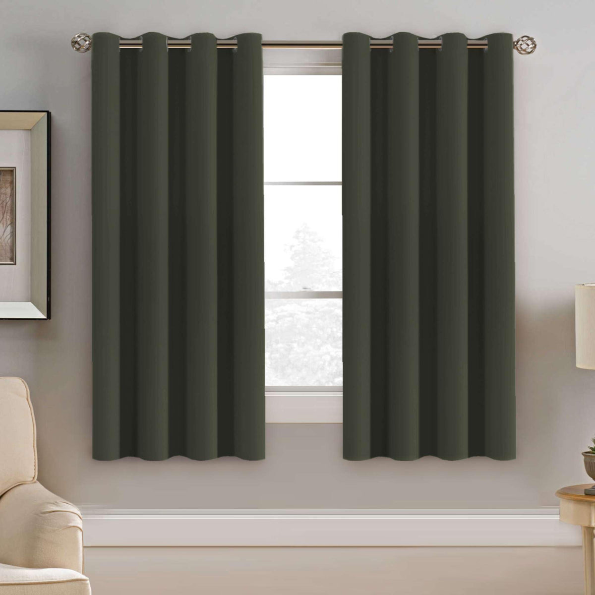 H.VERSAILTEX Blackout Curtains for Bedroom Thermal Insulated Room Darkening Living Room Curtains 63 Inch Long Grommet Privacy Protection Window Curtain Panels/Drapes for Nursery,2 Panels,Ivory/Cream