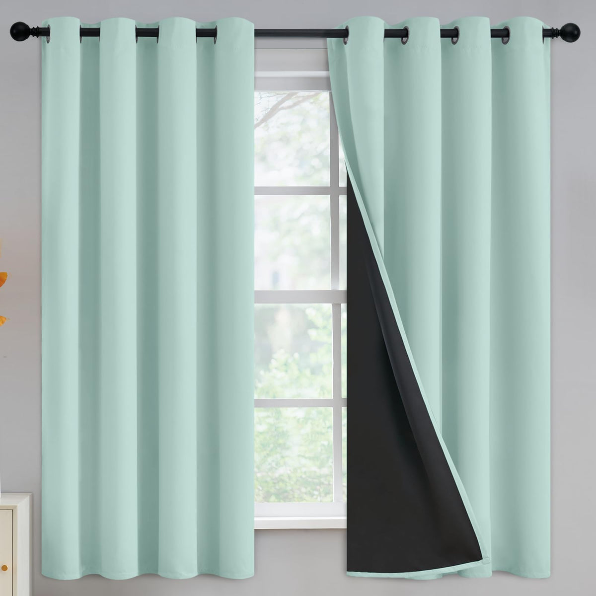 Yakamok Burgundy Red Blackout Curtains 84 inches Long for Bedroom 38" Wide