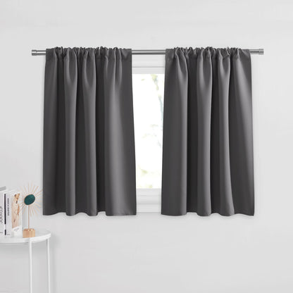 PONY DANCE Black Out Curtains 72 inch Long, Black, 2 Panels