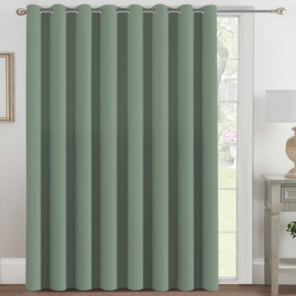 H.VERSAILTEX 100% Blackout Curtains for Bedroom Black Out Curtains 96 inch Thermal Insulated Long Blackout Curtains for Living Room, Energy Saving Curtains for Patio Door Grommet (1 Panel, Jet Black)