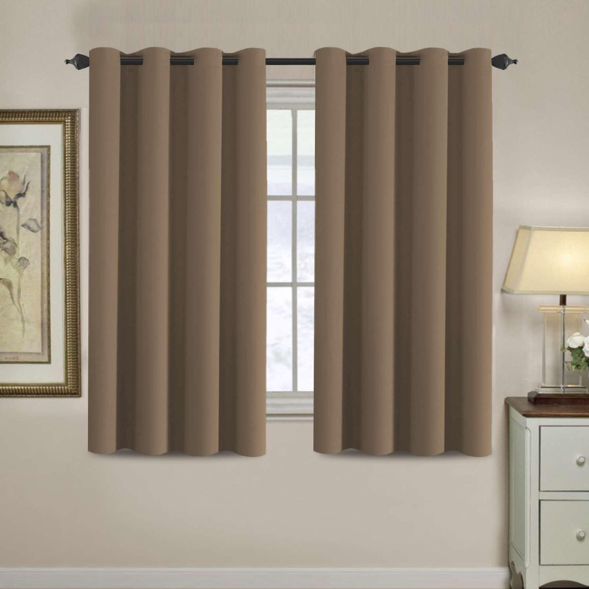 H.VERSAILTEX 100% Blackout Curtains for Bedroom Black Out Curtains 96 inch Thermal Insulated Long Blackout Curtains for Living Room, Energy Saving Curtains for Patio Door Grommet (1 Panel, Jet Black)