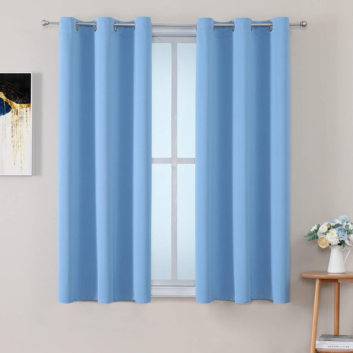 ChrisDowa Blackout Curtains for Bedroom and Living Room 63 Inches Long