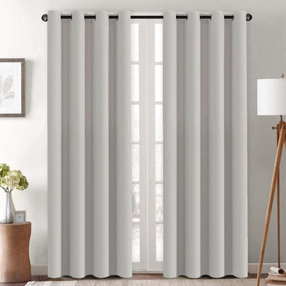 H.VERSAILTEX 100% Blackout Curtains for Bedroom Black Out Curtains 96 inch Thermal Insulated Long Blackout Curtains for Living Room, Energy Saving Curtains for Patio Door Grommet (1 Panel, Jet Black)