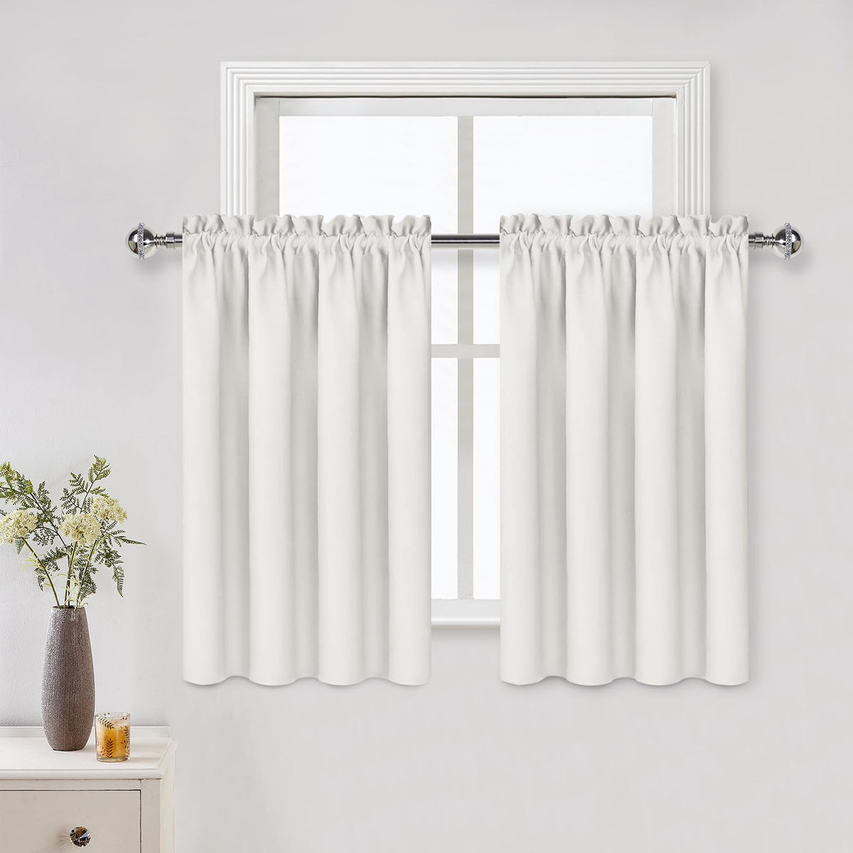 DWCN Blackout Curtains for Bedroom Living Room 42 x 63 Inch Long Black