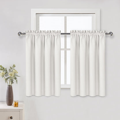 DWCN Blackout Curtains for Bedroom Living Room 42 x 63 Inch Long Black