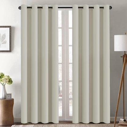 H.VERSAILTEX 100% Blackout Curtains for Bedroom Black Out Curtains 96 inch Thermal Insulated Long Blackout Curtains for Living Room, Energy Saving Curtains for Patio Door Grommet (1 Panel, Jet Black)