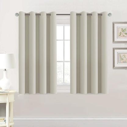 H.VERSAILTEX Blackout Curtains for Bedroom Thermal Insulated Room Darkening Living Room Curtains 63 Inch Long Grommet Privacy Protection Window Curtain Panels/Drapes for Nursery,2 Panels,Ivory/Cream