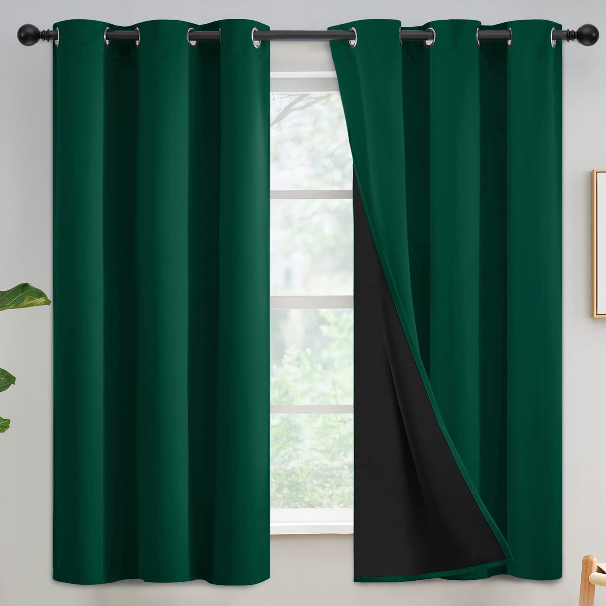 Yakamok Burgundy Red Blackout Curtains 84 inches Long for Bedroom 38" Wide