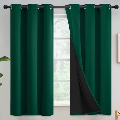 Yakamok Burgundy Red Blackout Curtains 84 inches Long for Bedroom 38" Wide