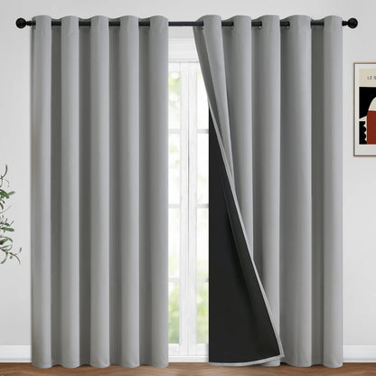 Yakamok Burgundy Red Blackout Curtains 84 inches Long for Bedroom 38" Wide