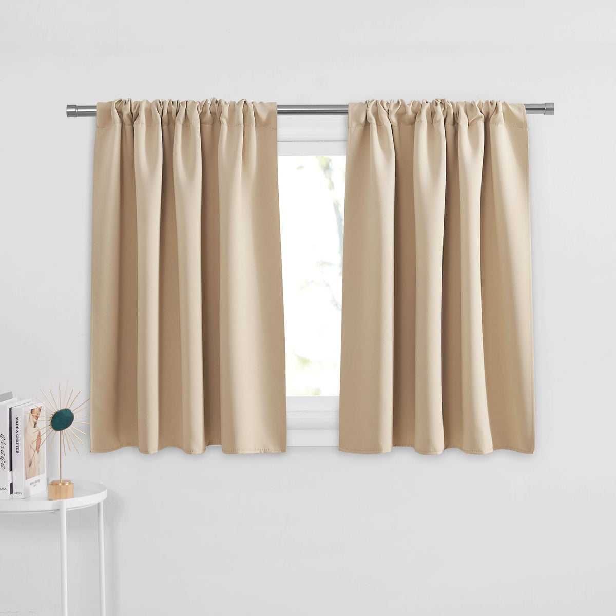 PONY DANCE Black Out Curtains 72 inch Long, Black, 2 Panels