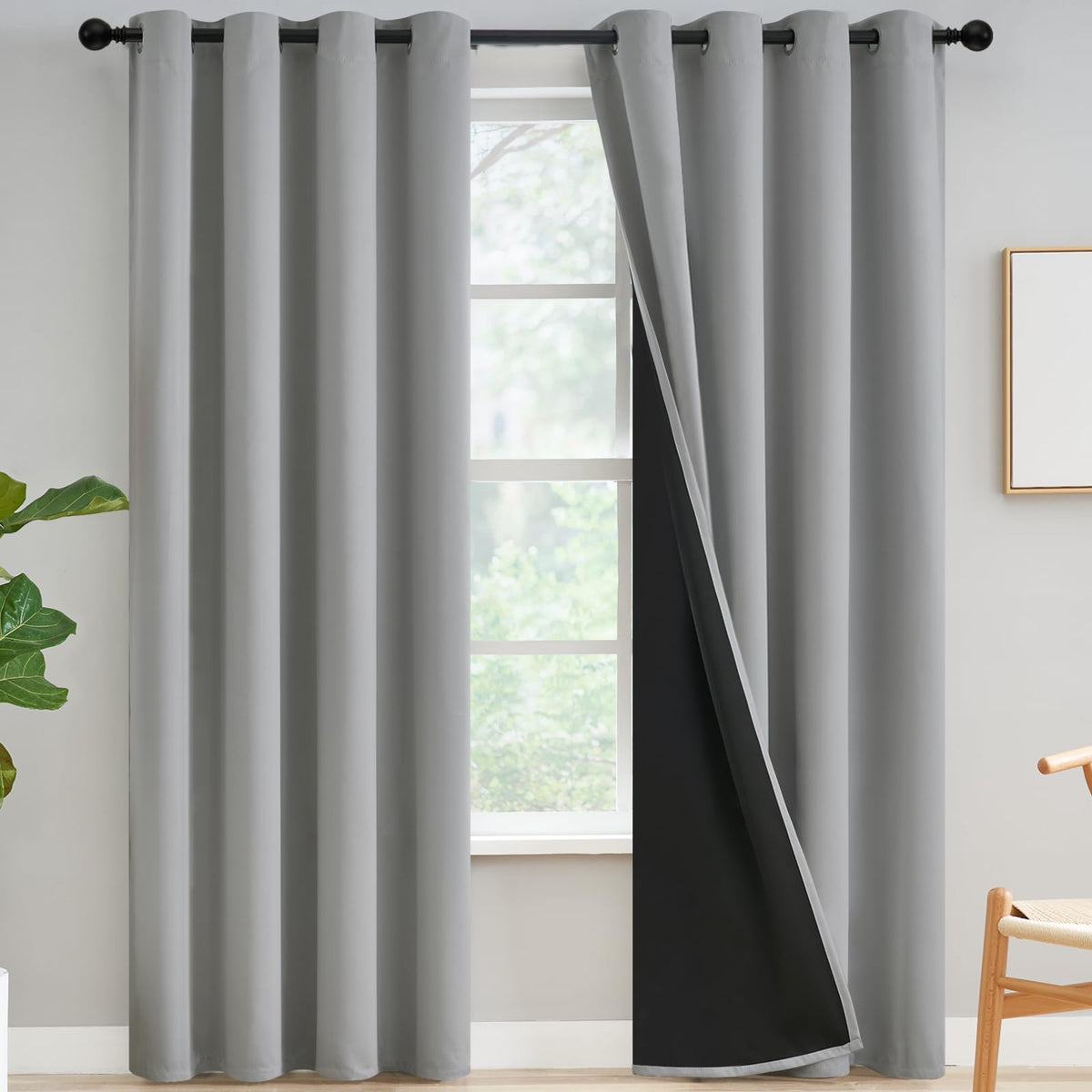 Yakamok Burgundy Red Blackout Curtains 84 inches Long for Bedroom 38" Wide