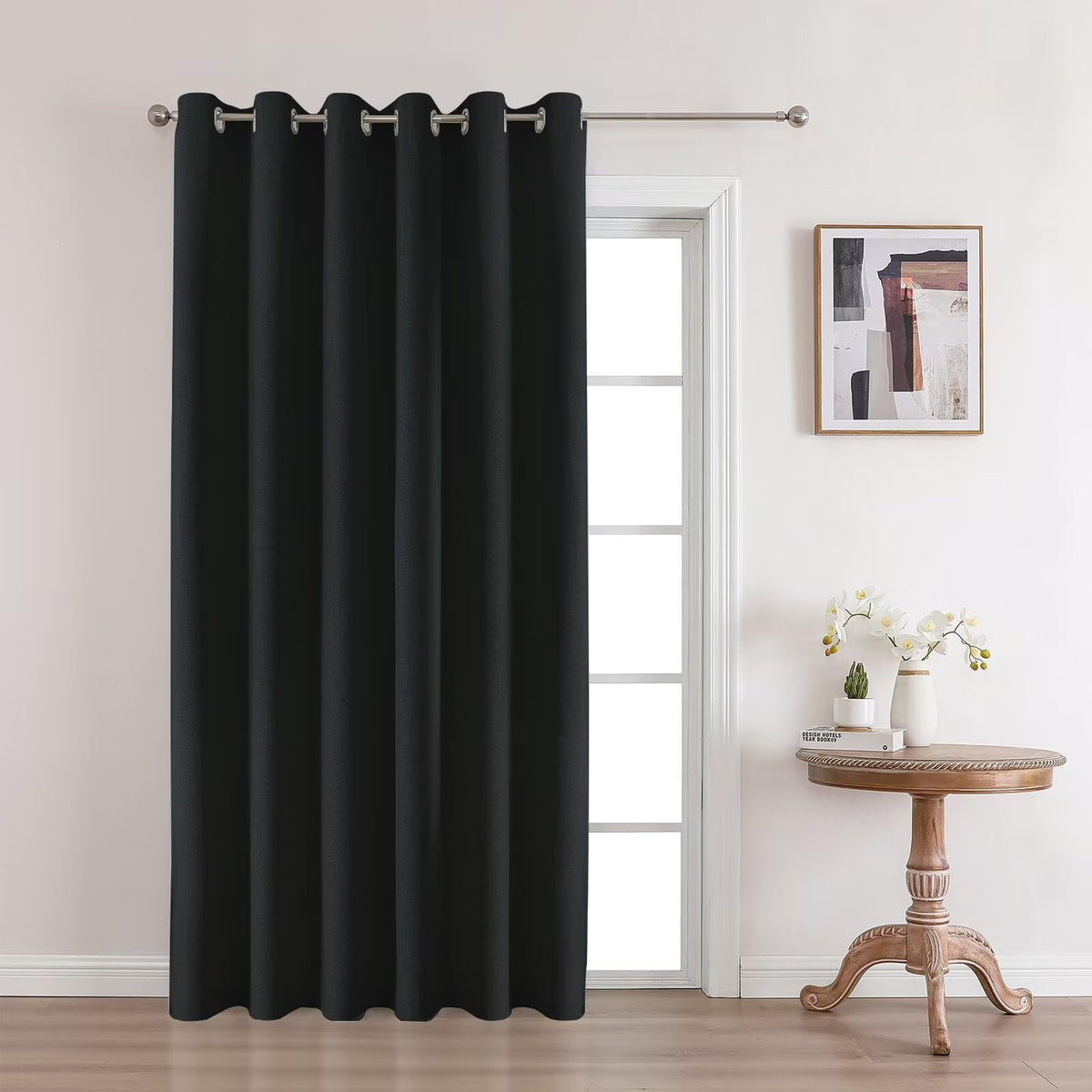 Joydeco Blackout Curtains 84 Inch Long, Linen Black Out Curtains for Bedroom 2 Panels with Grommet, Thermal Insulated, Noise Reducing Room Darkening Drapes Privacy Protection for Living Room Window