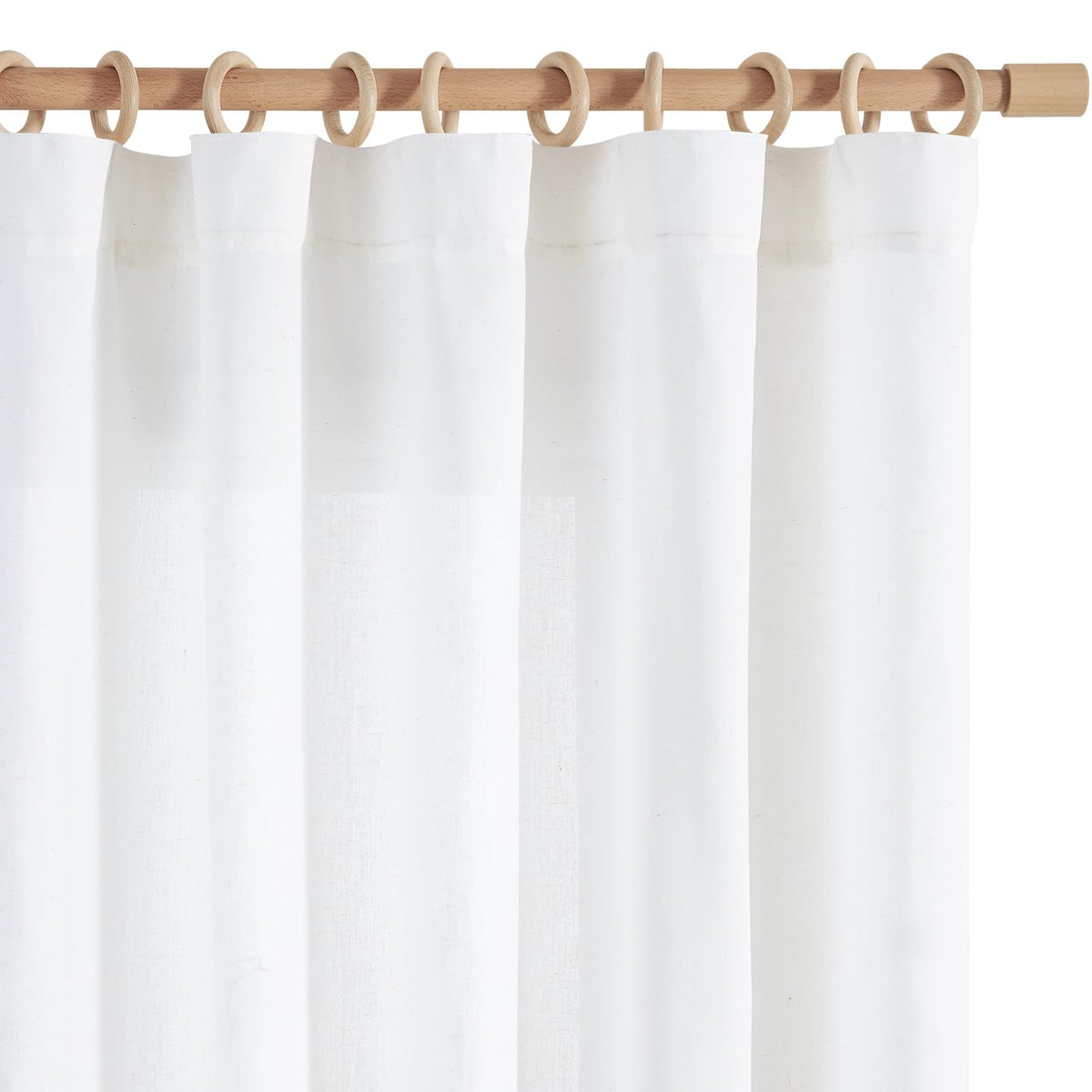 jinchan Linen Curtains Light Filtering Back Tab 50x96 Inch 2 Panels Beige
