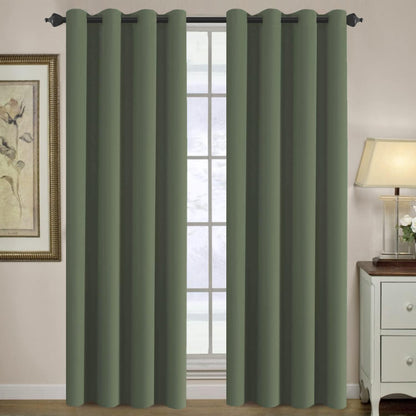 H.VERSAILTEX 100% Blackout Curtains for Bedroom Black Out Curtains 96 inch Thermal Insulated Long Blackout Curtains for Living Room, Energy Saving Curtains for Patio Door Grommet (1 Panel, Jet Black)