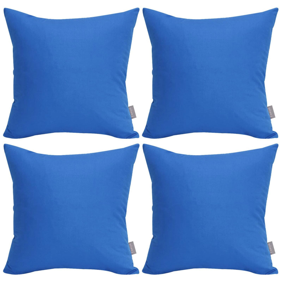 Thmyo 4-Pack 100% Cotton Solid Decorative Throw Pillow Case 18x18 Orange
