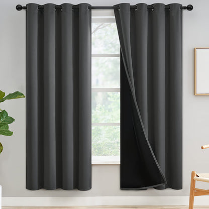 Yakamok Burgundy Red Blackout Curtains 84 inches Long for Bedroom 38" Wide