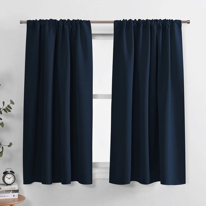 PONY DANCE Black Out Curtains 72 inch Long, Black, 2 Panels