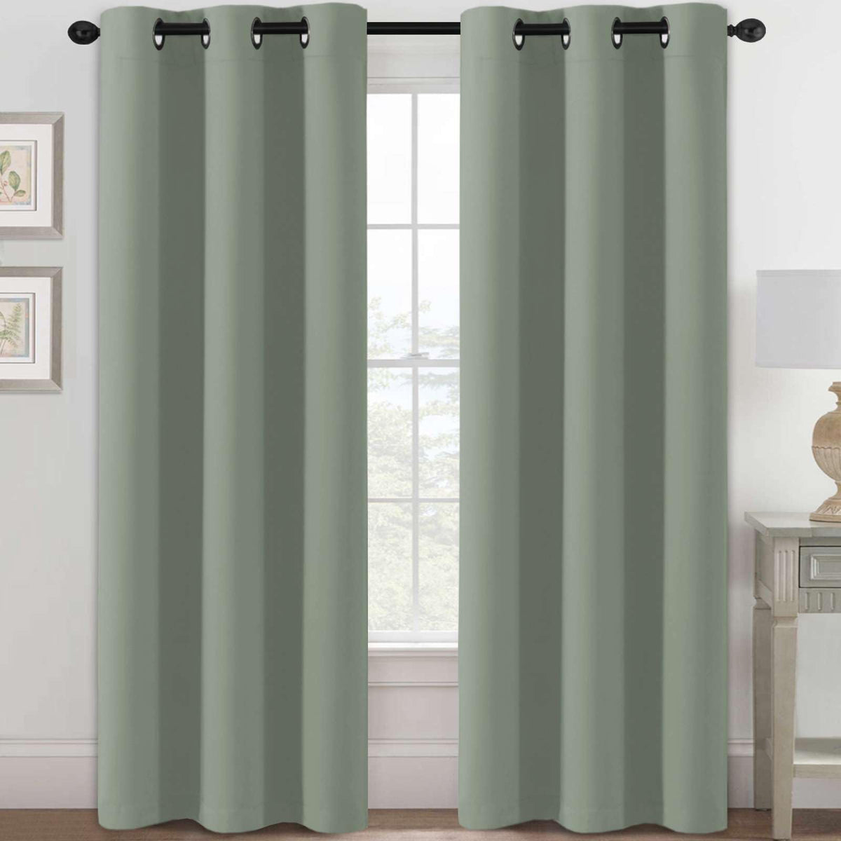 H.VERSAILTEX Blackout Curtains for Bedroom Thermal Insulated Room Darkening Living Room Curtains 63 Inch Long Grommet Privacy Protection Window Curtain Panels/Drapes for Nursery,2 Panels,Ivory/Cream