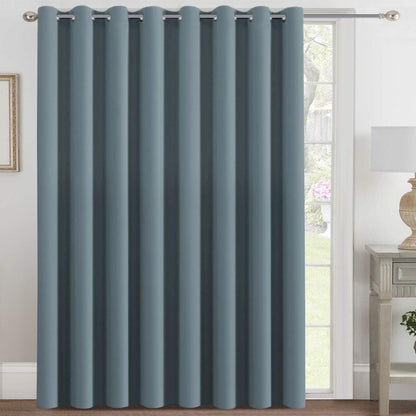 H.VERSAILTEX 100% Blackout Curtains for Bedroom Black Out Curtains 96 inch Thermal Insulated Long Blackout Curtains for Living Room, Energy Saving Curtains for Patio Door Grommet (1 Panel, Jet Black)