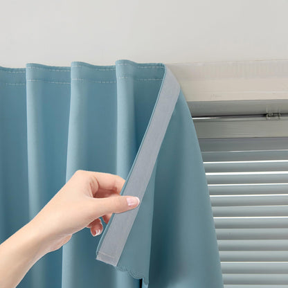 Adhesive Blackout Curtains- Self Stick Shades Window Blinds Curtains No Rod Needed Easy to Hang Curtains, Use for Bedroom, Living Room, Dining Room, Kitchen, Home Office, 35"W X 59"L, Black, 1 Panel