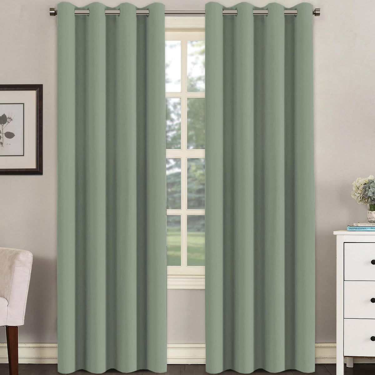 H.VERSAILTEX 100% Blackout Curtains for Bedroom Black Out Curtains 96 inch Thermal Insulated Long Blackout Curtains for Living Room, Energy Saving Curtains for Patio Door Grommet (1 Panel, Jet Black)