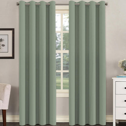 H.VERSAILTEX 100% Blackout Curtains for Bedroom Black Out Curtains 96 inch Thermal Insulated Long Blackout Curtains for Living Room, Energy Saving Curtains for Patio Door Grommet (1 Panel, Jet Black)
