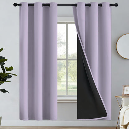 Yakamok Burgundy Red Blackout Curtains 84 inches Long for Bedroom 38" Wide