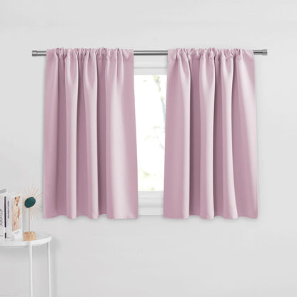 PONY DANCE Black Out Curtains 72 inch Long, Black, 2 Panels
