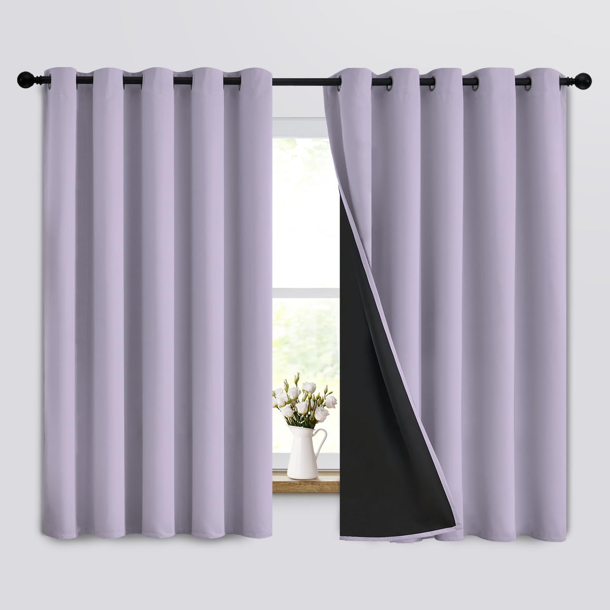 Yakamok Burgundy Red Blackout Curtains 84 inches Long for Bedroom 38" Wide