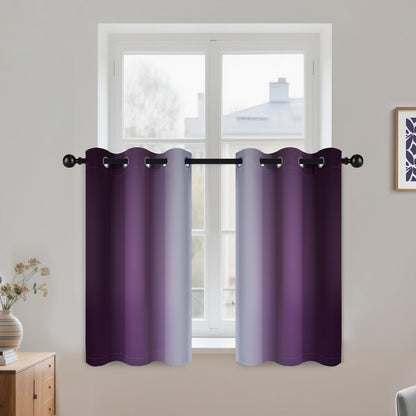 COSVIYA Grommet Room Darkening Ombre Purple Curtains W52xL63 inch
