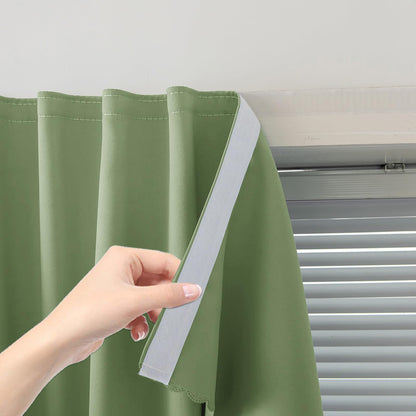 Adhesive Blackout Curtains- Self Stick Shades Window Blinds Curtains No Rod Needed Easy to Hang Curtains, Use for Bedroom, Living Room, Dining Room, Kitchen, Home Office, 35"W X 59"L, Black, 1 Panel