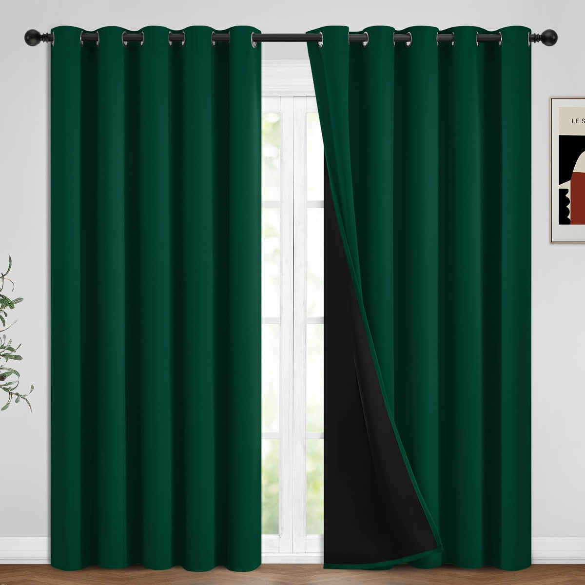Yakamok Burgundy Red Blackout Curtains 84 inches Long for Bedroom 38" Wide