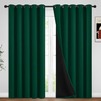 Yakamok Burgundy Red Blackout Curtains 84 inches Long for Bedroom 38" Wide
